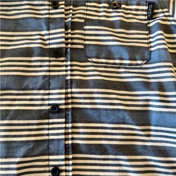 DKNY - Navy and White Striped Button Down Shirt Boys, Size 4T - Picture 2 of 4